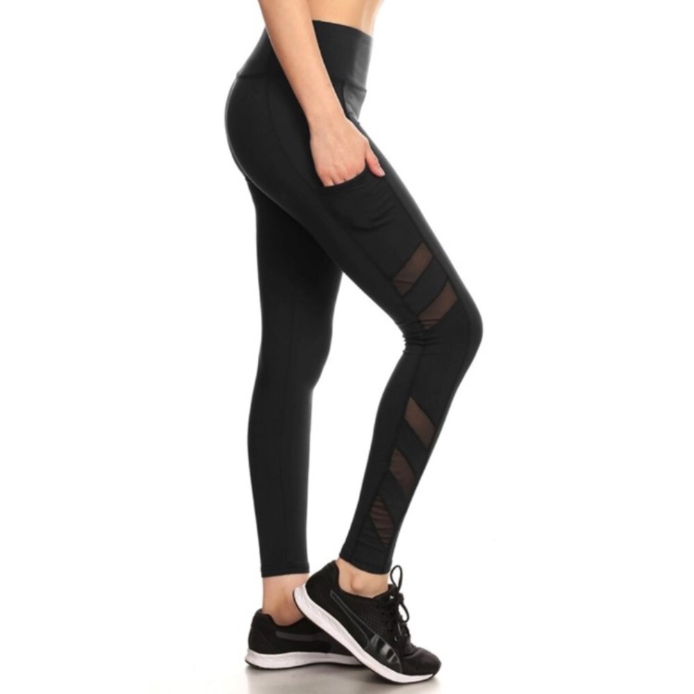 Leggings with mesh & side pockets - Picture 2 of 4